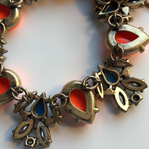 J.Crew gem statement necklace with jewelry bag - Picture 4 of 7